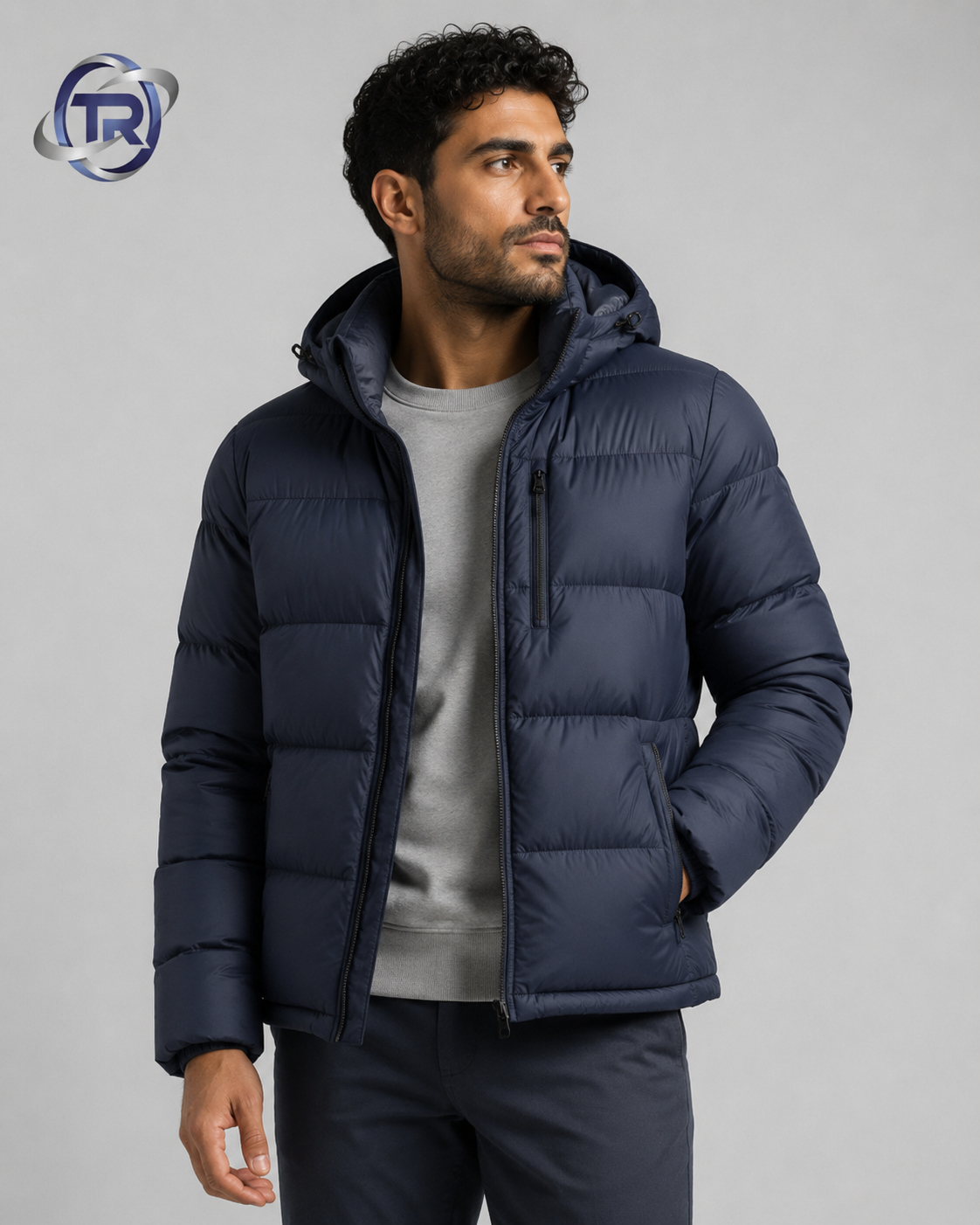 Model wearing Men's Puffer Jackets
