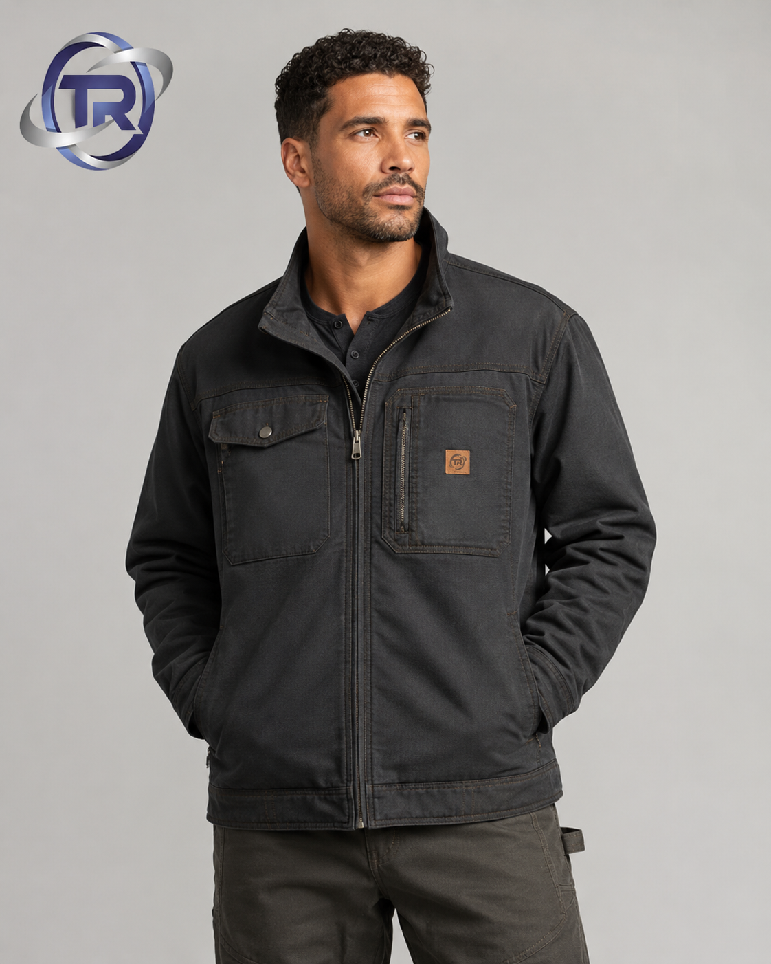Model wearing Men's Work Jackets