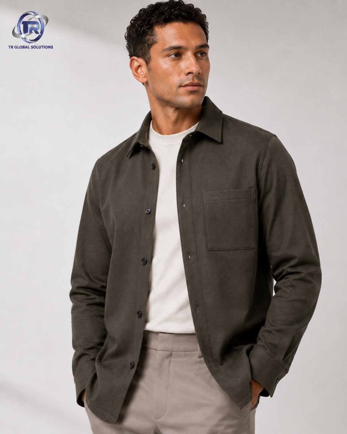 Model wearing Men's Flannel Shirts