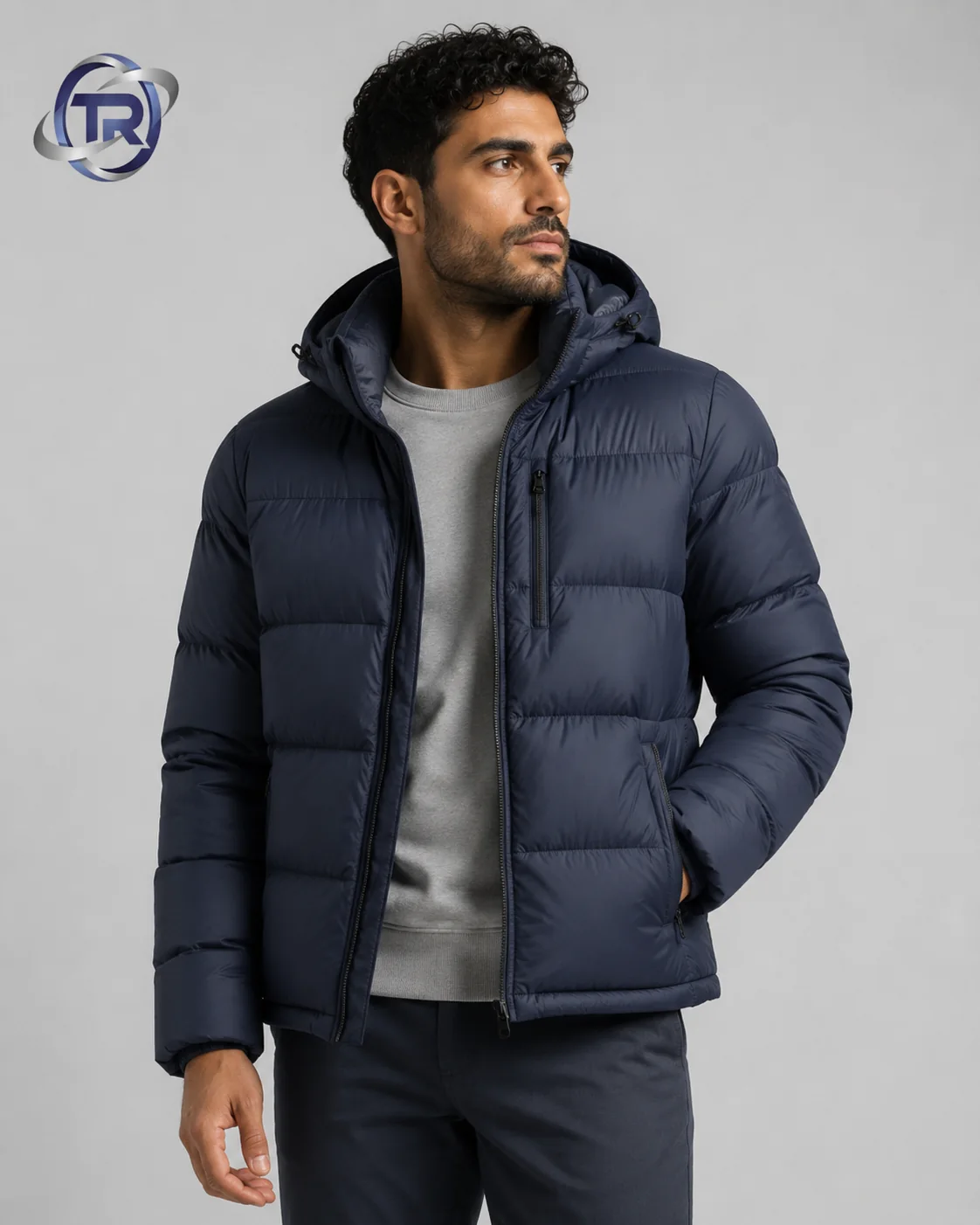 Model wearing Men's Puffer Jackets