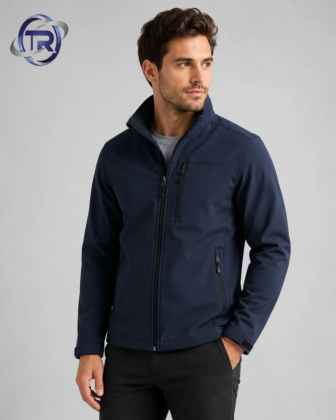 Model wearing Men's Softshell Jackets