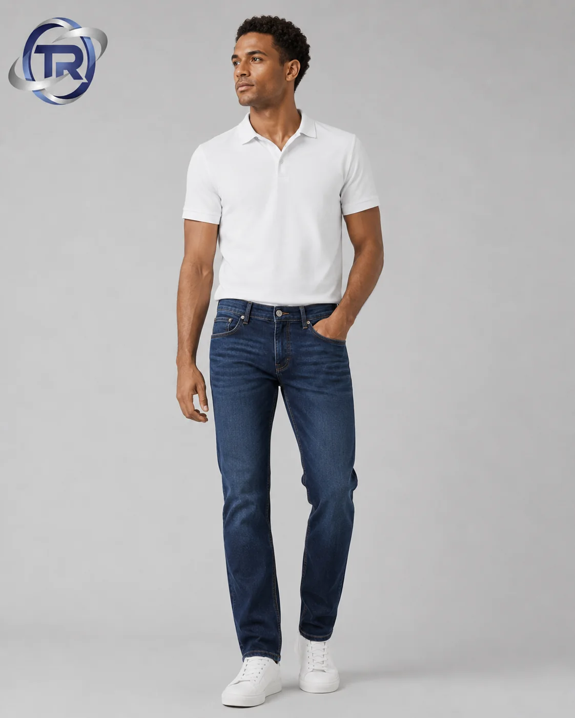 Model wearing Men's Denim