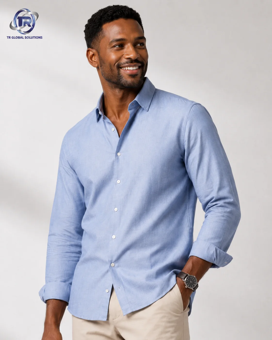 Model wearing Men's Casual Shirts