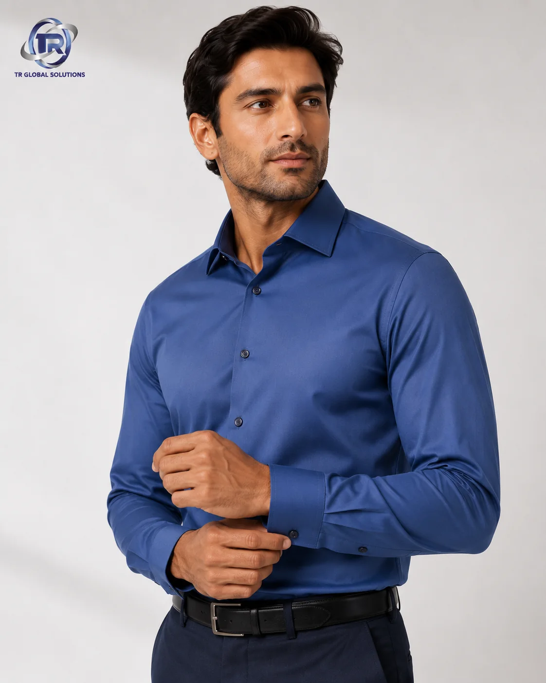 Model wearing Men's Dress Shirts