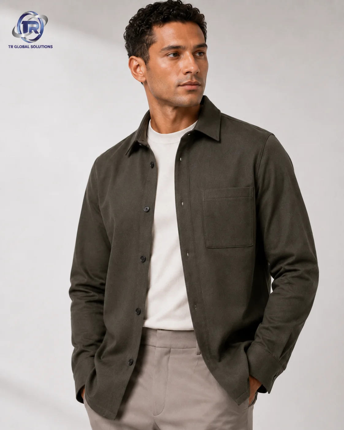 Model wearing Men's Flannel Shirts