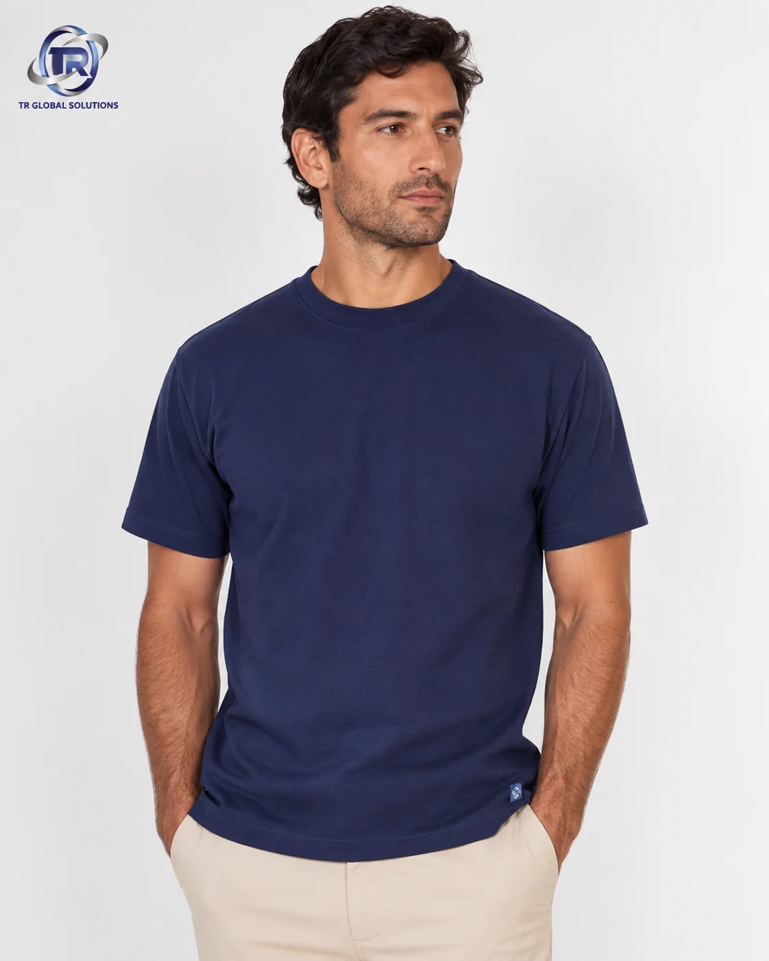 Model wearing Men's Crew Neck T-Shirt
