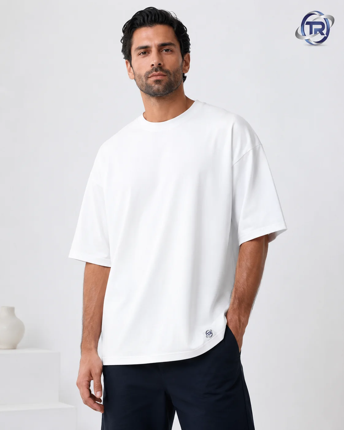 Model wearing Men's Oversized T-Shirt