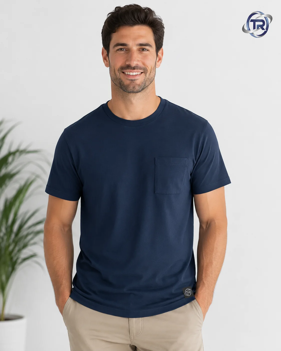 Model wearing Men's Pocket T-Shirt